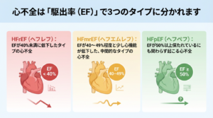 心不全には3つのタイプがあるって知ってた？HFpEF、HFmrEF、HFrEFを 